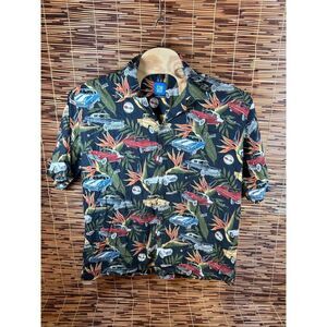 GM Classic Cars By David Carey Hawaiian Short Sleeve Shirt 2X Camero Belair Impa